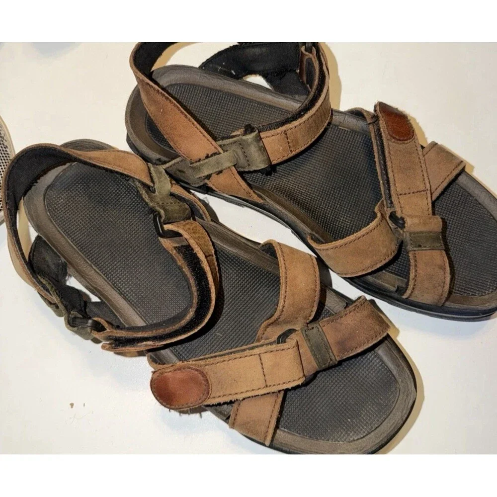 Vintage Timberland 95081 Men’s Brown Leather Hiking Sandals  Sz 10M Gorpcore